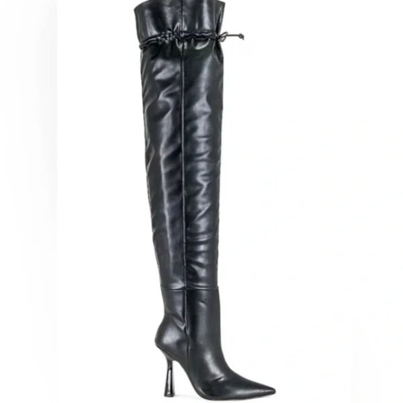 Good American Carla Over the Knee Boot NIB NEW Black - Picture 1 of 14